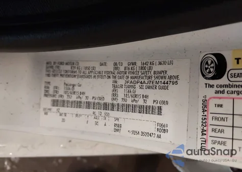 2014 Ford Fiesta S из США, поврежденный, VIN 3FADP4AJ7EM144795